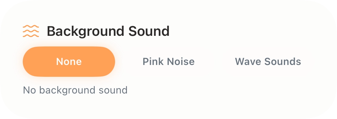 Background sound settings screen