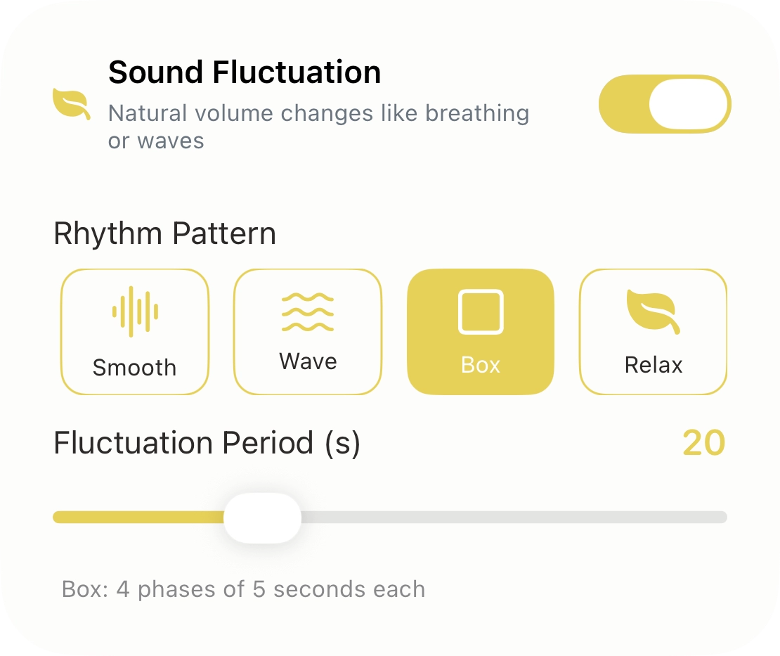 Volume Fluctuation settings screen